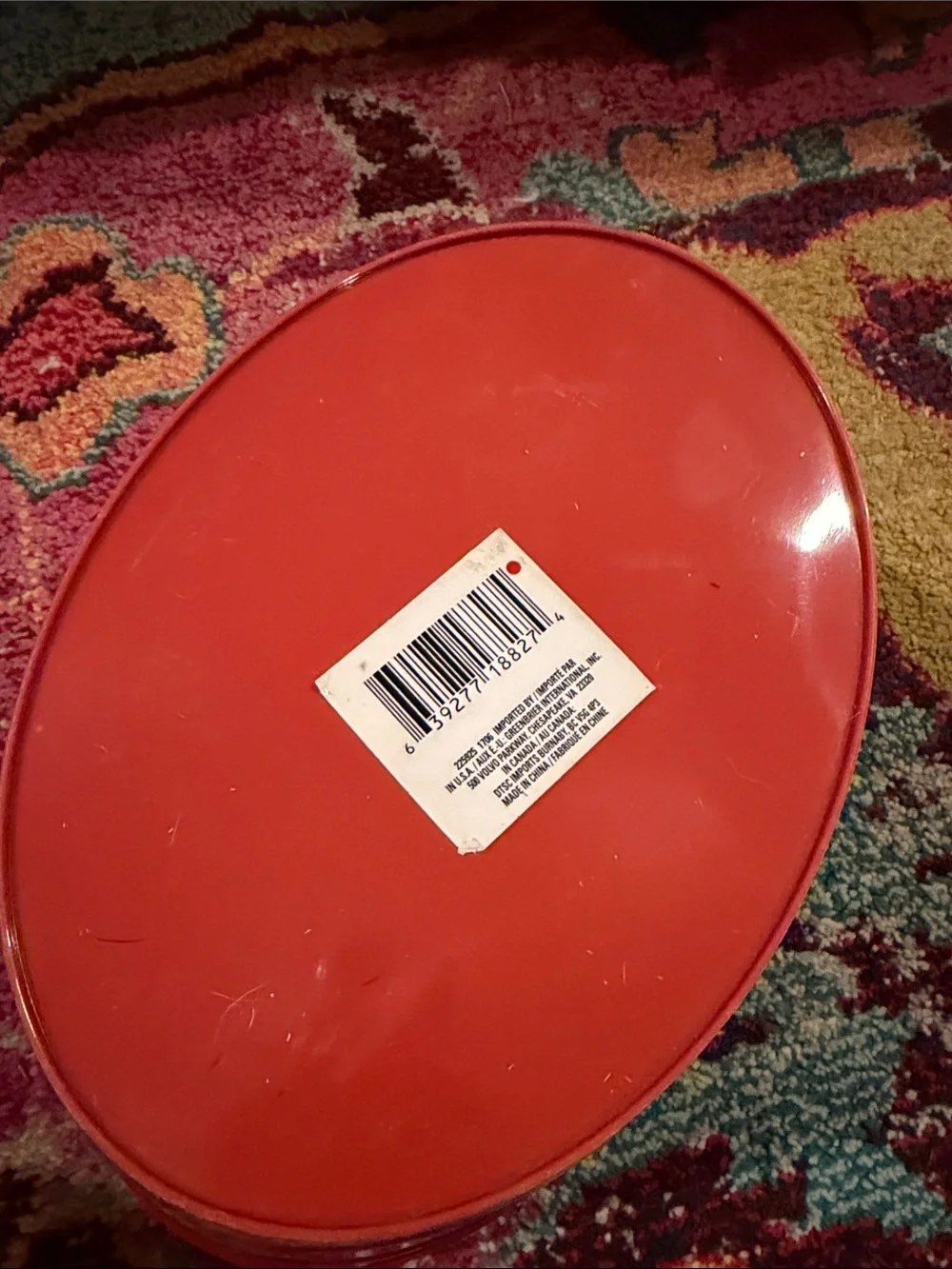 Red plastic Serving Ice Tubs/ Oval Handled Bowl